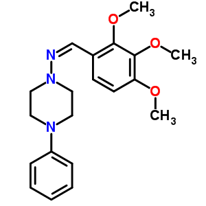 (z)-n-(4-phenylpiperazin-1-yl)-1-(2,3,4-trimethoxyphenyl)methanimine molecular structure
