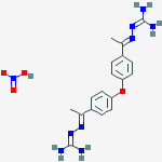 2-[(e)-1-[4-[4-[(e)-n-(diaminomethylideneamino)-c-methylcarbonimidoyl]phenoxy]phenyl]ethylideneamino]guanidine;nitric Acid