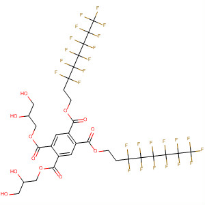 1,2,4,5-Benzenetetracarboxylic acid, 1,5-bis(2,3-dihydroxypropyl)2,4-bis(3,3,4,4,5,5,6,6,7,7,8,8,8-tridecafluorooctyl) ester molecular structure