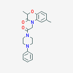 PIPERAZINE,1-[(2,3-DIHYDRO-2,6-DIMETHYL-3-OXO-4H-1,4-BENZOXAZIN-4-YL)ACETYL]-4-PHENYL- molecular structure