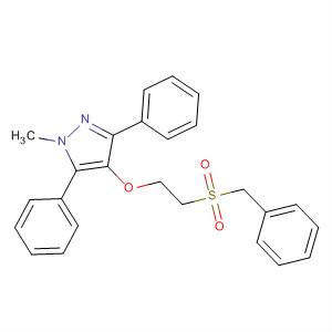 1H-Pyrazole, 1-methyl-3,5-diphenyl-4-[2-[(phenylmethyl)sulfonyl]ethoxy]- molecular structure