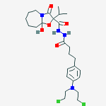 N'-(4-{4-[bis(2-chloroethyl)amino]phenyl}butanoyl)-9a-hydroxy-3-oxo-2-(propan-2-yl)octahydro[1,3]oxazolo[3,2-a]azepine-2-carbohydrazide molecular structure