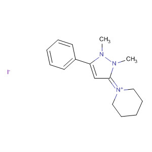 Piperidinium,1-(1,2-dihydro-1,2-dimethyl-5-phenyl-3H-pyrazol-3-ylidene)-, iodide molecular structure