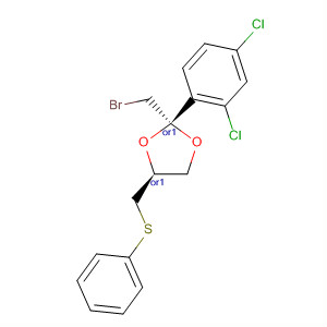 1,3-Dioxolane,2-(bromomethyl)-2-(2,4-dichlorophenyl)-4-[(phenylthio)methyl]-, trans- molecular structure