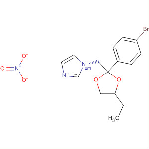 1H-Imidazole, 1-[[2-(4-bromophenyl)-4-ethyl-1,3-dioxolan-2-yl]methyl]-,trans-, mononitrate molecular structure