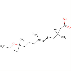 Cyclopropanecarboxylic acid,2-(8-ethoxy-4,8-dimethyl-3-nonenyl)-2-methyl- molecular structure
