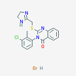 3-(3-chloro-2-methylphenyl)-2-(4,5-dihydro-1H-imidazol-2-ylmethylsulfanyl)quinazolin-4-one hydrobromide molecular structure