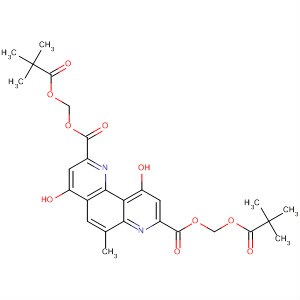 1,7-Phenanthroline-2,8-dicarboxylic acid, 4,10-dihydroxy-6-methyl-,bis[(2,2-dimethyl-1-oxopropoxy)methyl] ester molecular structure