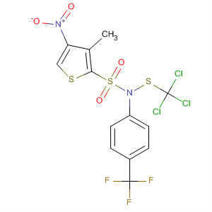 2-Thiophenesulfonamide,3-methyl-4-nitro-N-[(trichloromethyl)thio]-N-[4-(trifluoromethyl)phenyl]- molecular structure