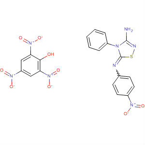1,2,4-Thiadiazol-3-amine,4,5-dihydro-5-[(4-nitrophenyl)imino]-4-phenyl-, compd. with2,4,6-trinitrophenol (1:1) molecular structure