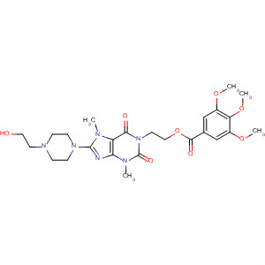 Benzoic acid, 3,4,5-trimethoxy-,2-[2,3,6,7-tetrahydro-8-[4-(2-hydroxyethyl)-1-piperazinyl]-3,7-dimethyl-2,6-dioxo-1H-purin-1-yl]ethyl ester