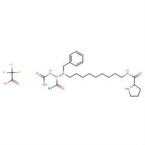 Carbamic acid, [10-[(2-pyrrolidinylcarbonyl)amino]decyl]-, phenylmethylester, (S)-, mono(trifluoroacetate) molecular structure