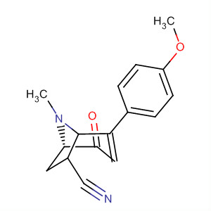 8-Azabicyclo[3.2.1]oct-3-ene-6-carbonitrile,4-(4-methoxyphenyl)-8-methyl-2-oxo-, exo- molecular structure