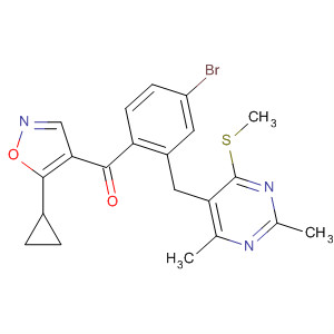 Methanone,[4-bromo-2-[[2,4-dimethyl-6-(methylthio)-5-pyrimidinyl]methyl]phenyl](5-cyclopropyl-4-isoxazolyl)- molecular structure
