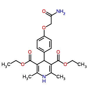 diethyl 4-[4-(2-amino-2-oxoethoxy)phenyl]-2,6-dimethyl-1,4-dihydropyridine-3,5-dicarboxylate molecular structure