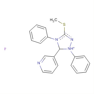 1H-1,2,4-Triazolium, 3-(methylthio)-1,4-diphenyl-5-(3-pyridinyl)-, iodide molecular structure