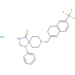 1,3,8-Triazaspiro[4.5]decan-4-one,8-[[3,4-dihydro-6-(trifluoromethyl)-2-naphthalenyl]methyl]-1-phenyl-,monohydrochloride molecular structure