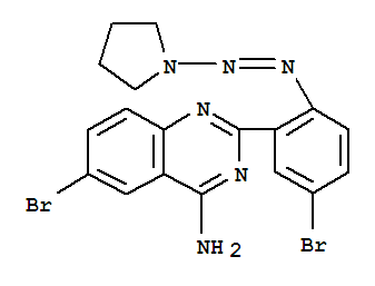 6-bromo-2-{5-bromo-2-[(E)-pyrrolidin-1-yldiazenyl]phenyl}quinazolin-4-amine molecular structure