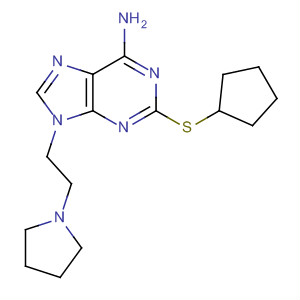 9H-Purin-6-amine, 2-(cyclopentylthio)-9-[2-(1-pyrrolidinyl)ethyl]- molecular structure