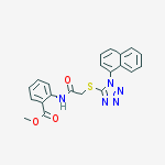 methyl 2-(2-(1-(naphthalen-1-yl)-1H-tetrazol-5-ylthio)acetamido)benzoate molecular structure