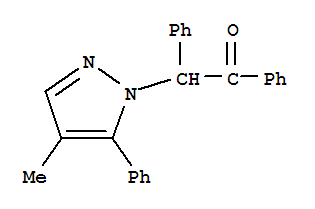2-(4-methyl-5-phenyl-1H-pyrazol-1-yl)-1,2-diphenylethanone molecular structure