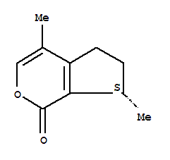 Cyclopenta[c]pyran-1(5H)-one,6,7-dihydro-4,7-dimethyl-, (S)- molecular structure
