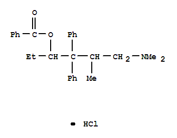 4-(benzoyloxy)-N,N,2-trimethyl-3,3-diphenylhexan-1-aminium chloride molecular structure