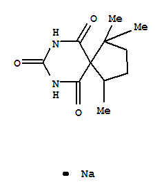 sodium 1,1,4-trimethyl-6,10-dioxo-7,9-diazaspiro[4.5]dec-7-en-8-olate molecular structure