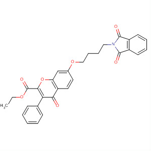 4H-1-Benzopyran-2-carboxylic acid,7-[4-(1,3-dihydro-1,3-dioxo-2H-isoindol-2-yl)butoxy]-4-oxo-3-phenyl-,ethyl ester molecular structure