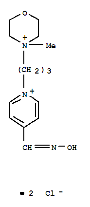 Morpholinium,4-[3-[4-[(hydroxyimino)methyl]pyridinio]propyl]-4-methyl-, chloride (1:2) molecular structure