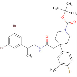 1-Piperidinecarboxylic acid,4-[2-[[1-(3,5-dibromophenyl)ethyl]methylamino]-2-oxoethyl]-4-(4-fluoro-3-methylphenyl)-, 1,1-dimethylethyl ester molecular structure