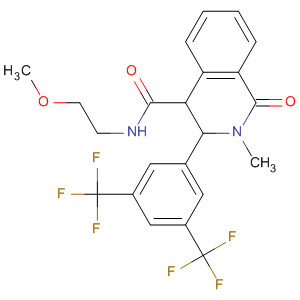 4-Isoquinolinecarboxamide,3-[3,5-bis(trifluoromethyl)phenyl]-1,2,3,4-tetrahydro-N-(2-methoxyethyl)-2-methyl-1-oxo- molecular structure