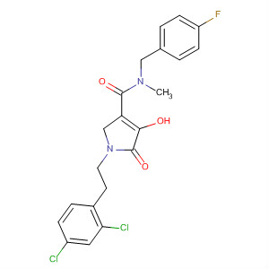 1H-Pyrrole-3-carboxamide,1-[2-(2,4-dichlorophenyl)ethyl]-N-[(4-fluorophenyl)methyl]-2,5-dihydro-4-hydroxy-N-methyl-5-oxo- molecular structure