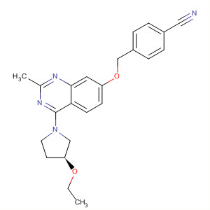 Benzonitrile,4-[[[4-[(3S)-3-ethoxy-1-pyrrolidinyl]-2-methyl-7-quinazolinyl]oxy]methyl]- molecular structure