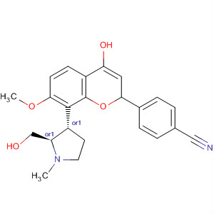 Benzonitrile,4-[8-[(2R,3S)-2-(hydroxymethyl)-1-methyl-3-pyrrolidinyl]-7-methoxy-4-oxo-4H-1-benzopyran-2-yl]-, rel-