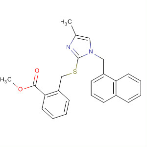 Benzoic acid,2-[[[4-methyl-1-(1-naphthalenylmethyl)-1H-imidazol-2-yl]thio]methyl]-,methyl ester molecular structure