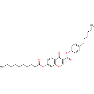 4H-1-Benzopyran-3-carboxylic acid, 4-oxo-7-[(1-oxodecyl)oxy]-,4-(pentyloxy)phenyl ester molecular structure