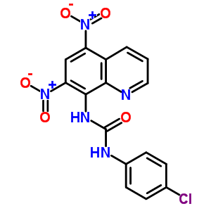 1-(4-chlorophenyl)-3-(5,7-dinitroquinolin-8-yl)urea molecular structure