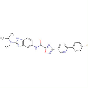 1,2,4-Oxadiazole-5-carboxamide,3-[6-(4-fluorophenyl)-3-pyridinyl]-N-[2-[methyl(1-methylethyl)amino]-1H-benzimidazol-5-yl]- molecular structure