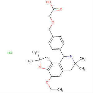 Acetic acid,[[4-(6-ethoxy-3,4,8,9-tetrahydro-3,3,8,8-tetramethylfuro[2,3-h]isoquinolin-1-yl)phenyl]methoxy]-, hydrochloride molecular structure