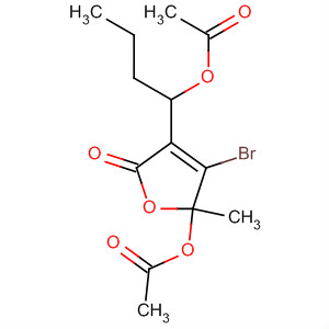 2(5H)-Furanone, 5-(acetyloxy)-3-[1-(acetyloxy)butyl]-4-bromo-5-methyl- molecular structure