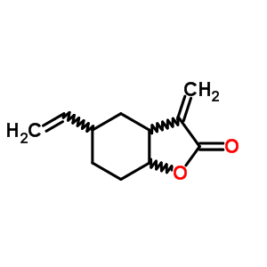 5-ethenyl-3-methylidenehexahydro-1-benzofuran-2(3H)-one molecular structure