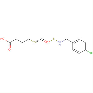 Butanoic acid, 4-[[[[(4-chlorophenyl)methyl]amino]thioxomethyl]thio]- molecular structure