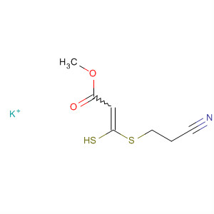 2-Propenoic acid, 3-[(2-cyanoethyl)thio]-3-mercapto-, methyl ester,potassium salt molecular structure