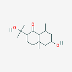 1(2H)-Naphthalenone,  octahydro-6-hydroxy-2-(1-hydroxy-1-methylethyl)-4a,8-dimethyl- molecular structure
