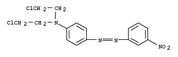 N,N-bis(2-chloroethyl)-4-[(E)-(3-nitrophenyl)diazenyl]aniline molecular structure