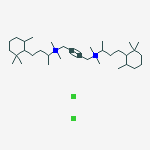4-[dimethyl-[4-(2,2,6-trimethylcyclohexyl)butan-2-yl]azaniumyl]but-2-ynyl-dimethyl-[4-(2,2,6-trimethylcyclohexyl)butan-2-yl]azanium dichloride molecular structure