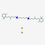 6-[dimethyl-[4-methyl-6-(2,2,6-trimethylcyclohexyl)hexyl]azaniumyl]hexyl-dimethyl-[4-methyl-6-(2,2,6-trimethylcyclohexyl)hexyl]azanium;dibromide molecular structure