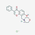 4-[(7-hydroxy-4-oxo-3-phenyl-4H-chromen-8-yl)methyl]morpholin-4-ium chloride molecular structure