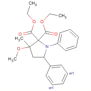 2,2-Pyrrolidinedicarboxylic acid, 3-methoxy-3-methyl-1,5-diphenyl-,diethyl ester, (3R,5S)-rel- molecular structure